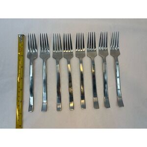 IKEA 224 22 LARD Salad Fork Stainless Steel Flatware Glossy Lot of 8 Silver